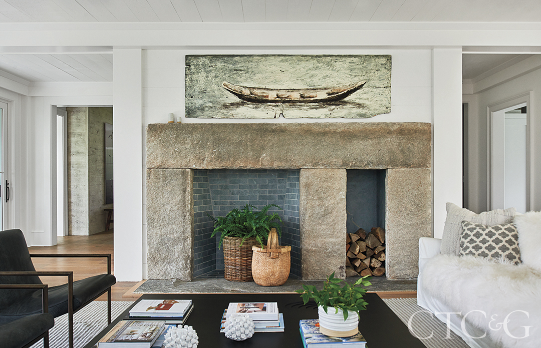 Martha's Vineyard New Construction Sculptural Fireplace