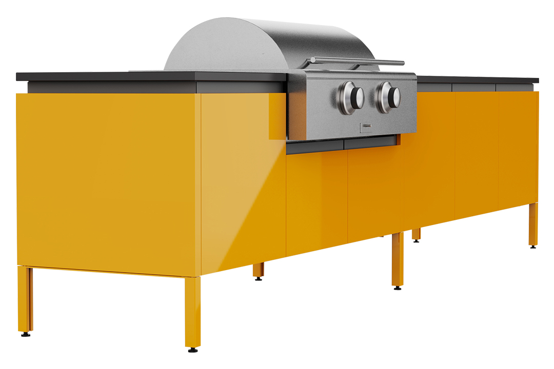 Yellow Outdoor Frameless Steel Cabinetry