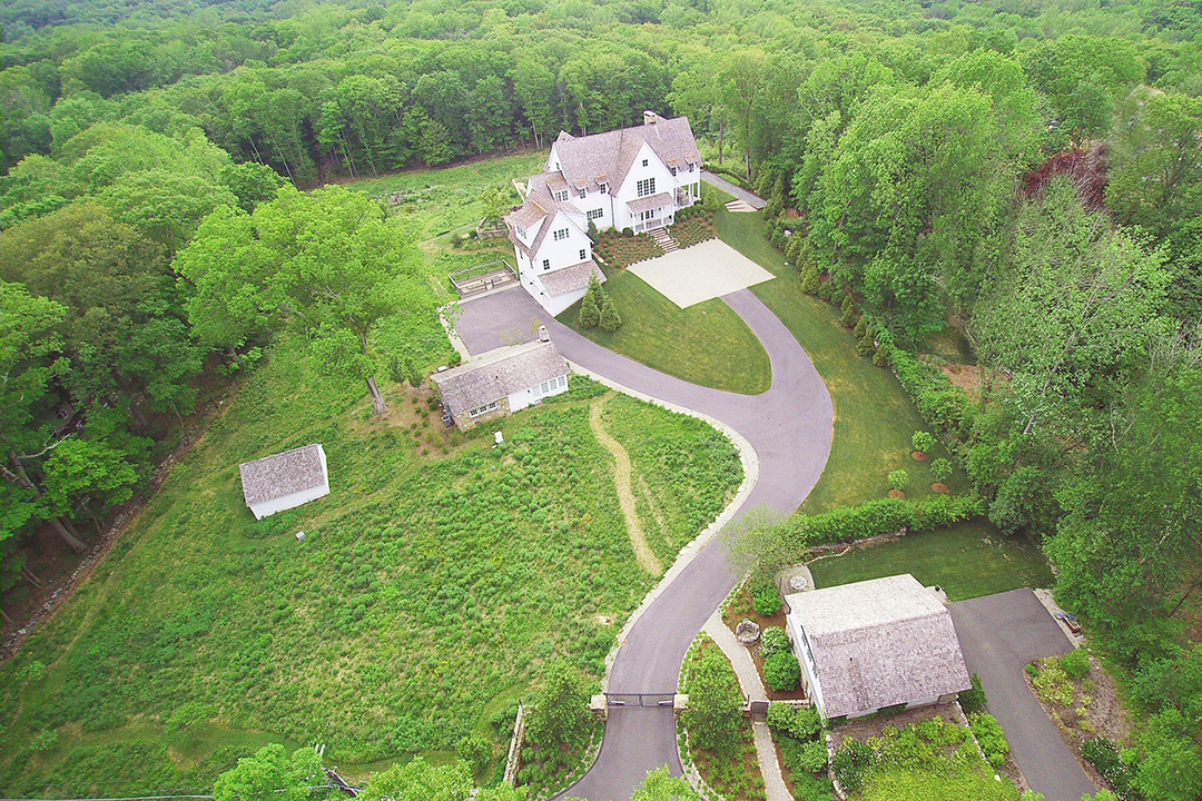 Architect Vincent Falotico Of Brooks Falotico Lists Modern Farmhouse Ridgefield Home Aerial