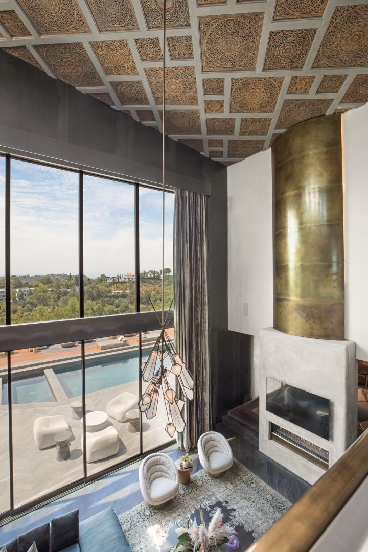 John Legend Chrissy Teigen Beverly Hills Home Double Height Windows