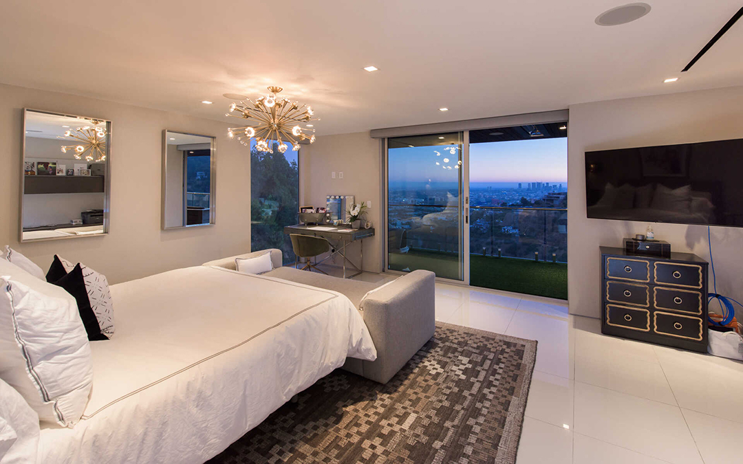 Teddi Mellencamp Of Rhobh Lists Hollywood Hills Modern With Panoramic Views Bedroom