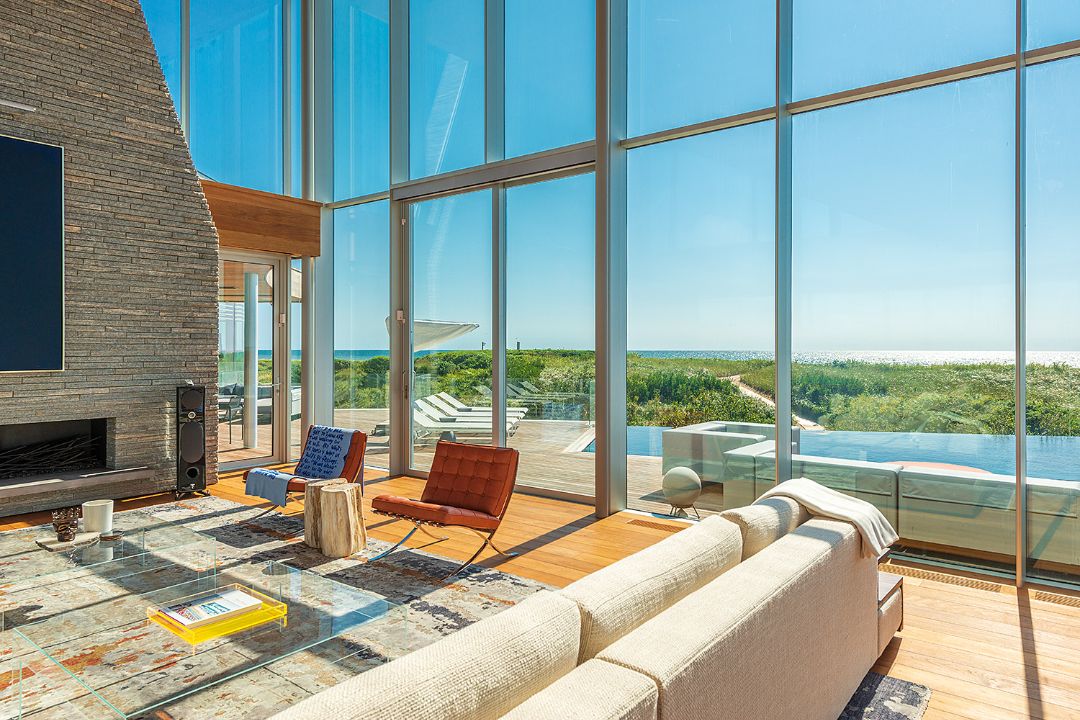 Wainscott Hamptons Oceanfront Mansion Living Room