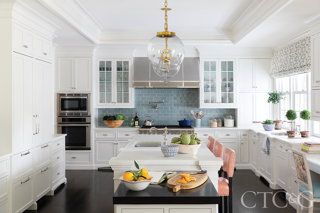 Kitchen with Print Chair Fabric