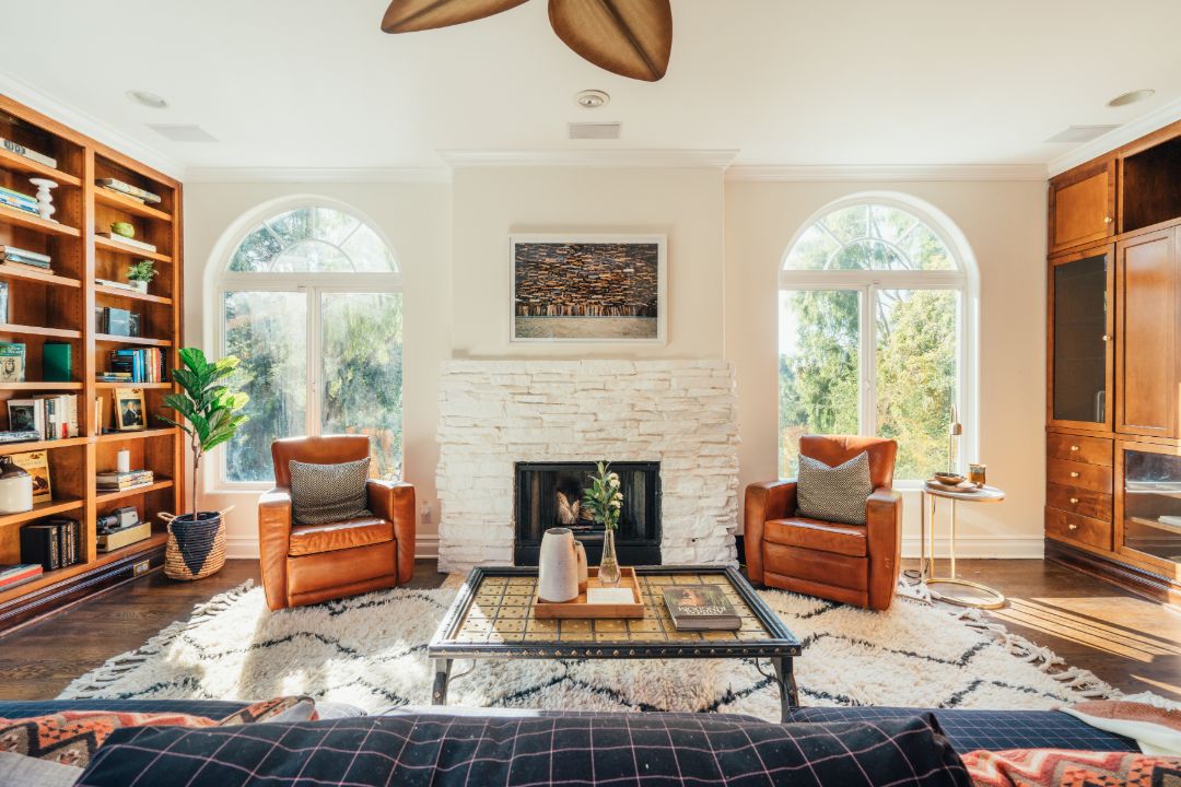 Elle King Hollywood Hills Fireplace