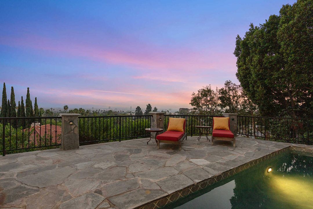 Horror Movie Director Lists Charming Hollywood Hills Home Pool Night