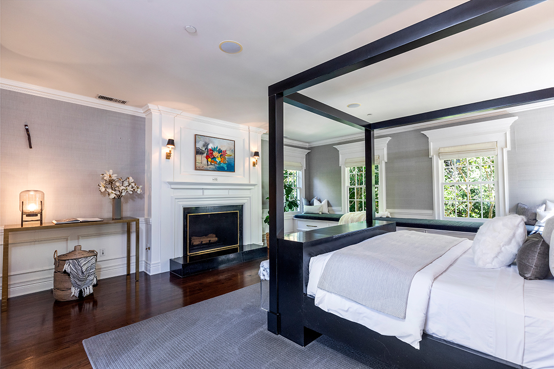 Mila Kunis And Ashton Kutcher Lists East Coast Style Hidden Hills Home Bedroom