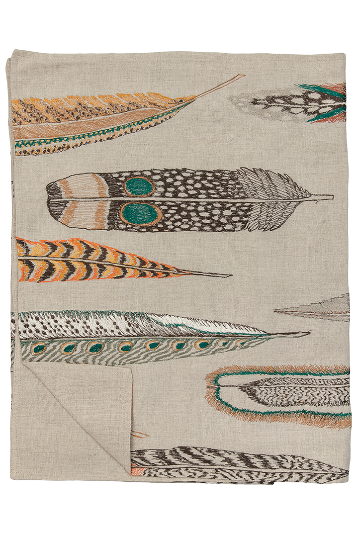 Coral & Tusk Plumes Table Runner.
