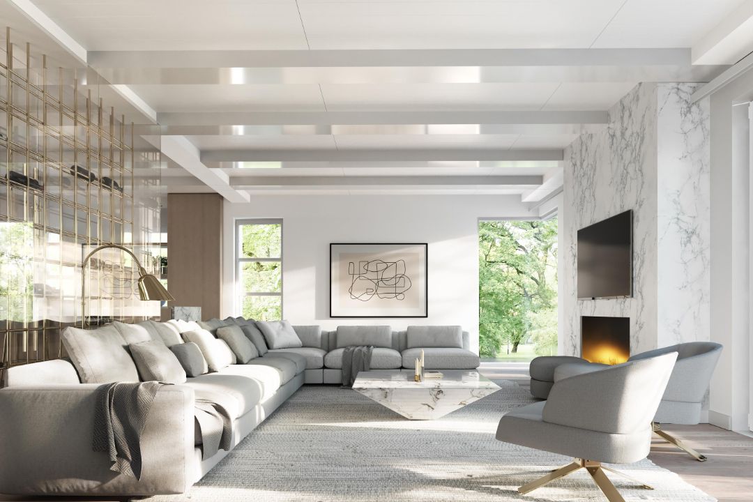 Darien New Construction Home Living Room