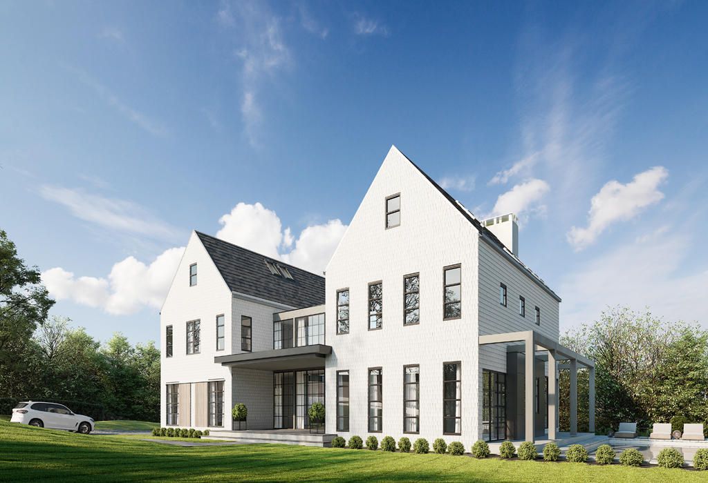 Darien New Construction Home Living Room Exterior