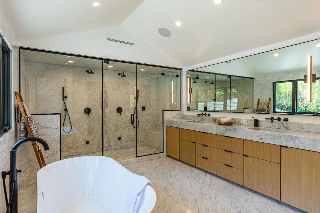 Scott Disick Hidden Hills Farmhouse Master Bath