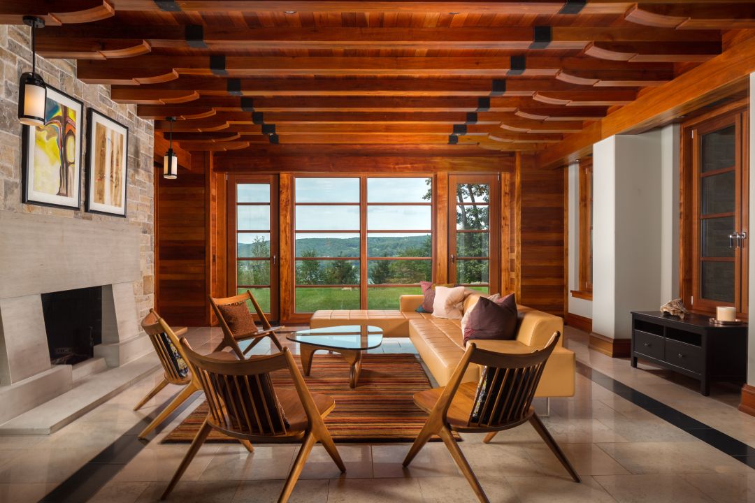 Washington Connecticut Modern Lakehouse Living Room II