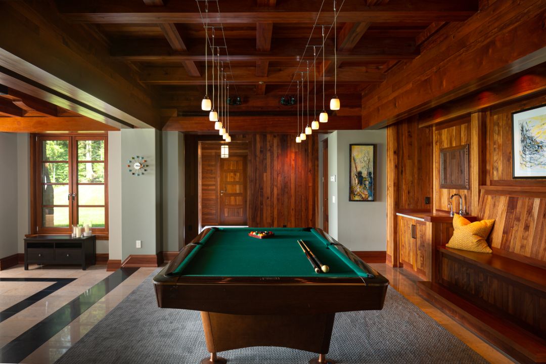 Washington Connecticut Modern Lakehouse Billiard Room
