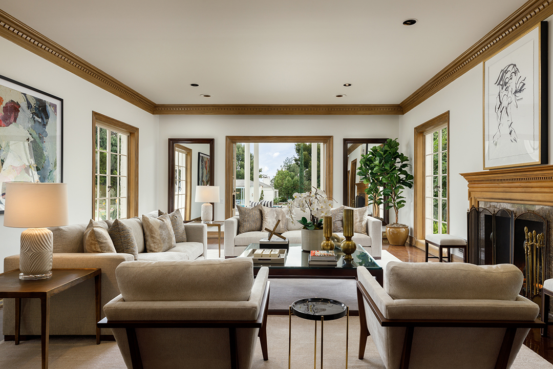 Prestigious Hilton Family Estate Designed By Paul R Williams Lists For 75m Living Room