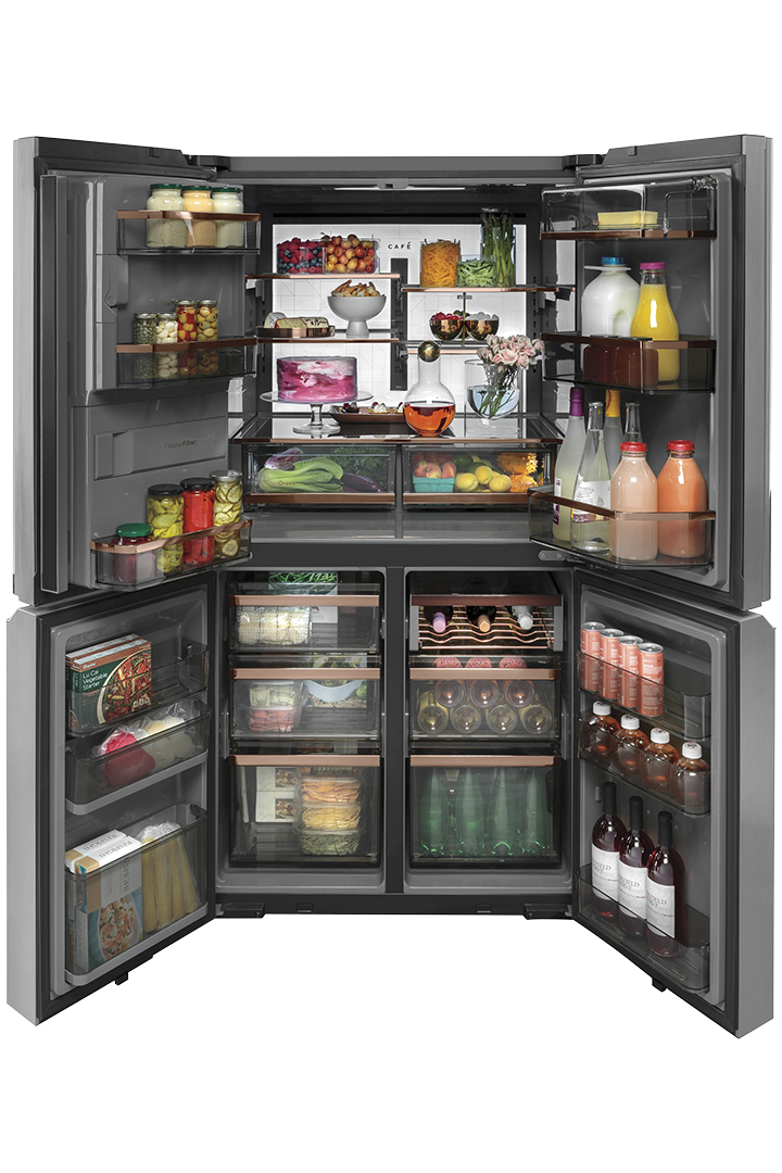 Cafe Modern Glass Quad Door Refrigerator