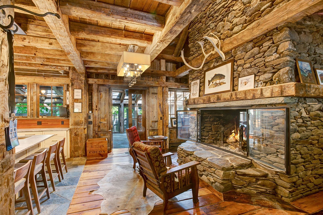 Equestrian Vermont Estate Fireplace Sitting Area