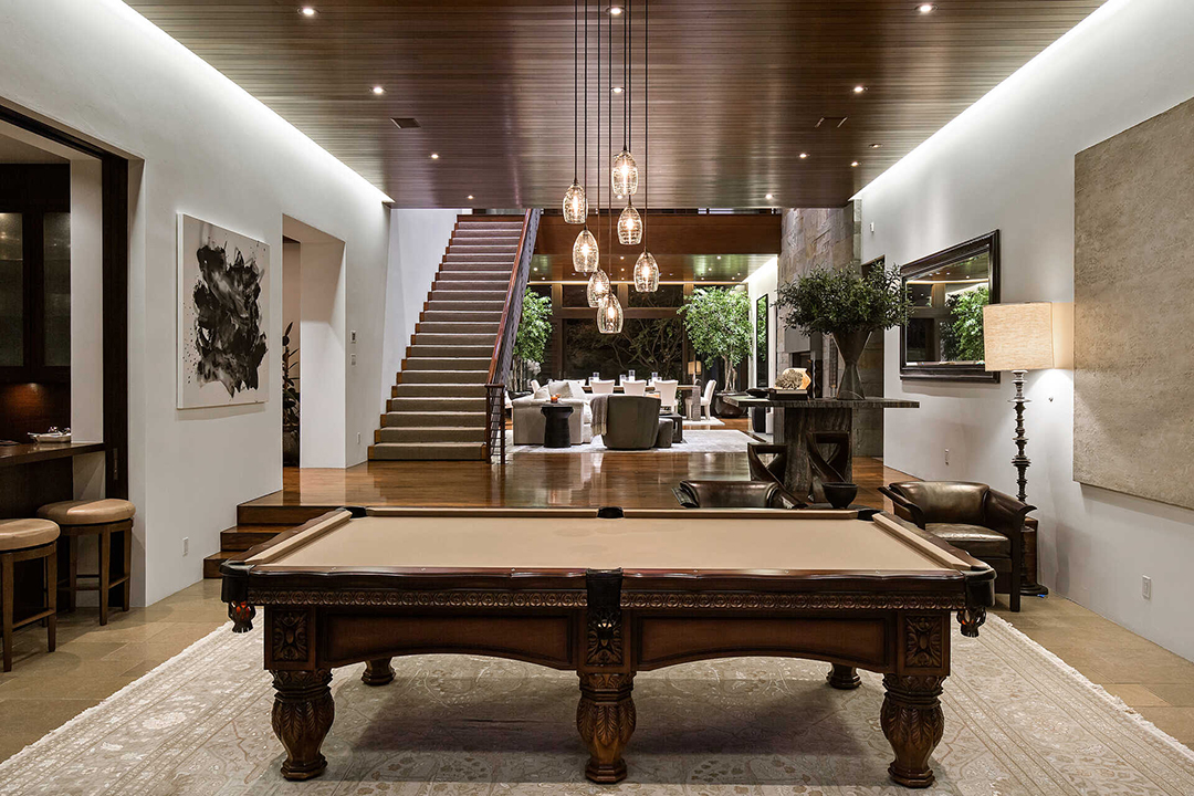 Matt Damons Contemporary Pacific Palisades Mansion Lists For 21m Pool Table