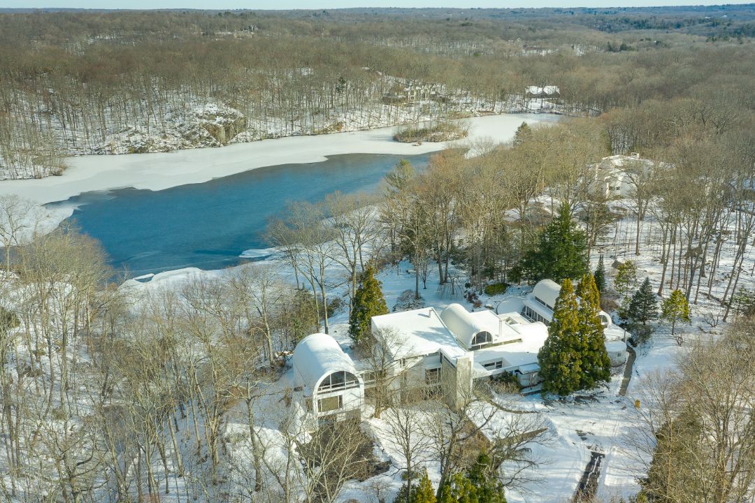 Moma Curator Pound Ridge Home Aerial Lake