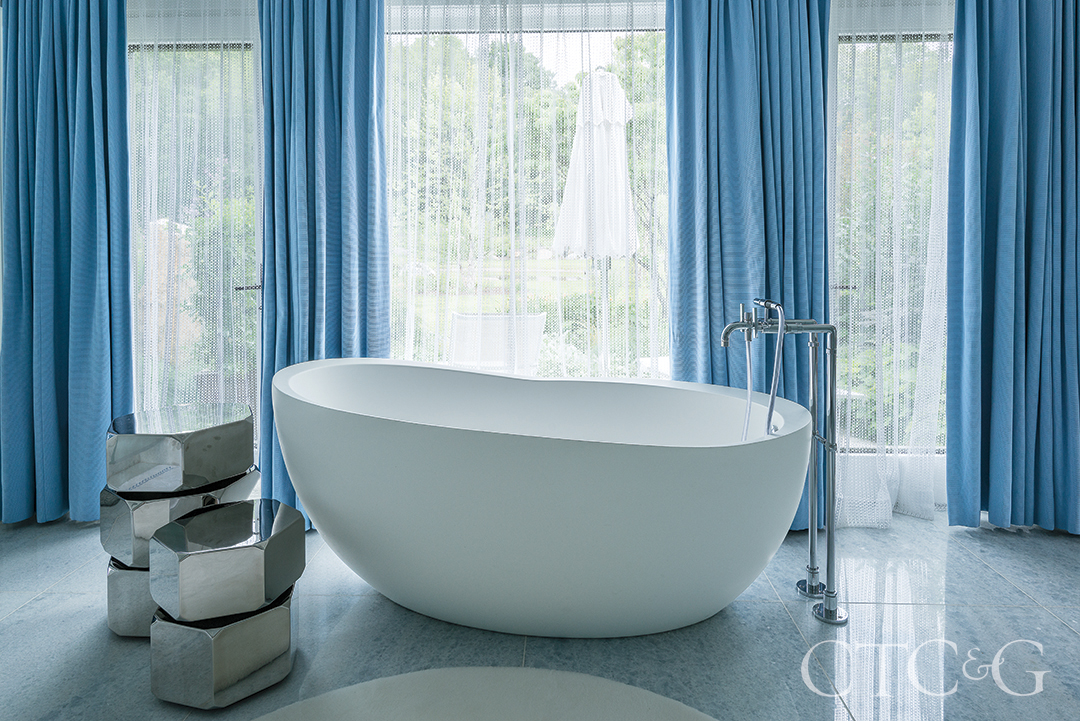 Blue And White Bathroom