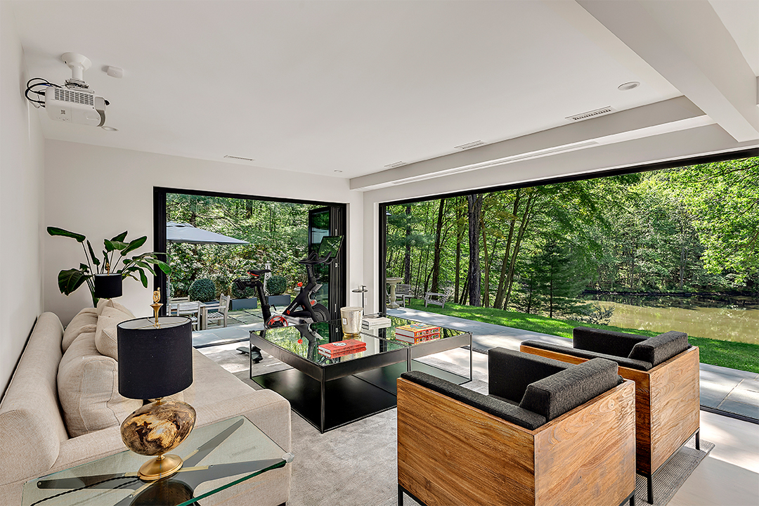 Modern home with glass walls