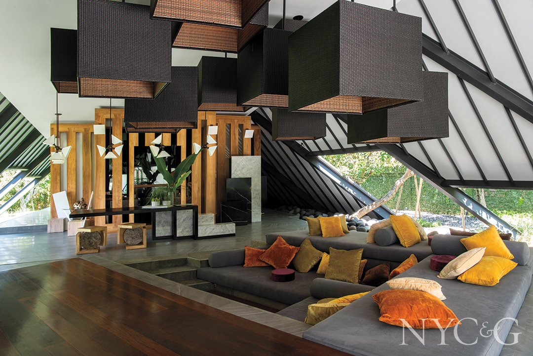 modern sunken seating area