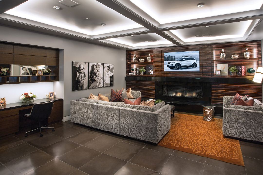 Real Housewives Oc Braunwyn Windham Burke Newport Beach House TV Room