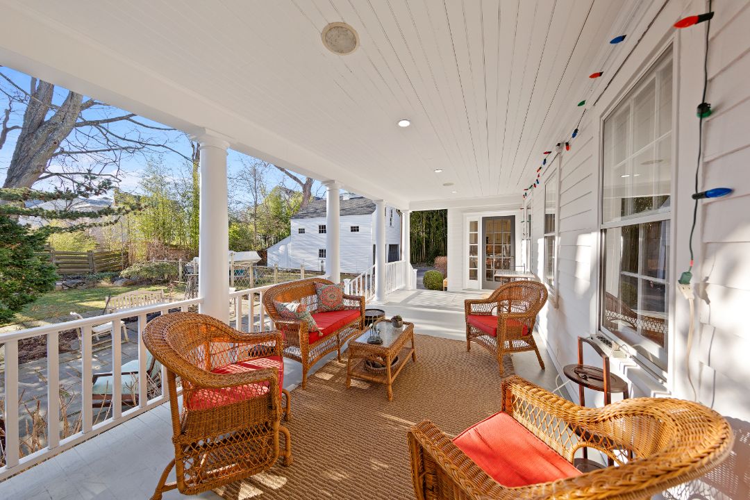 Rings End Road Darien Colonial Porch