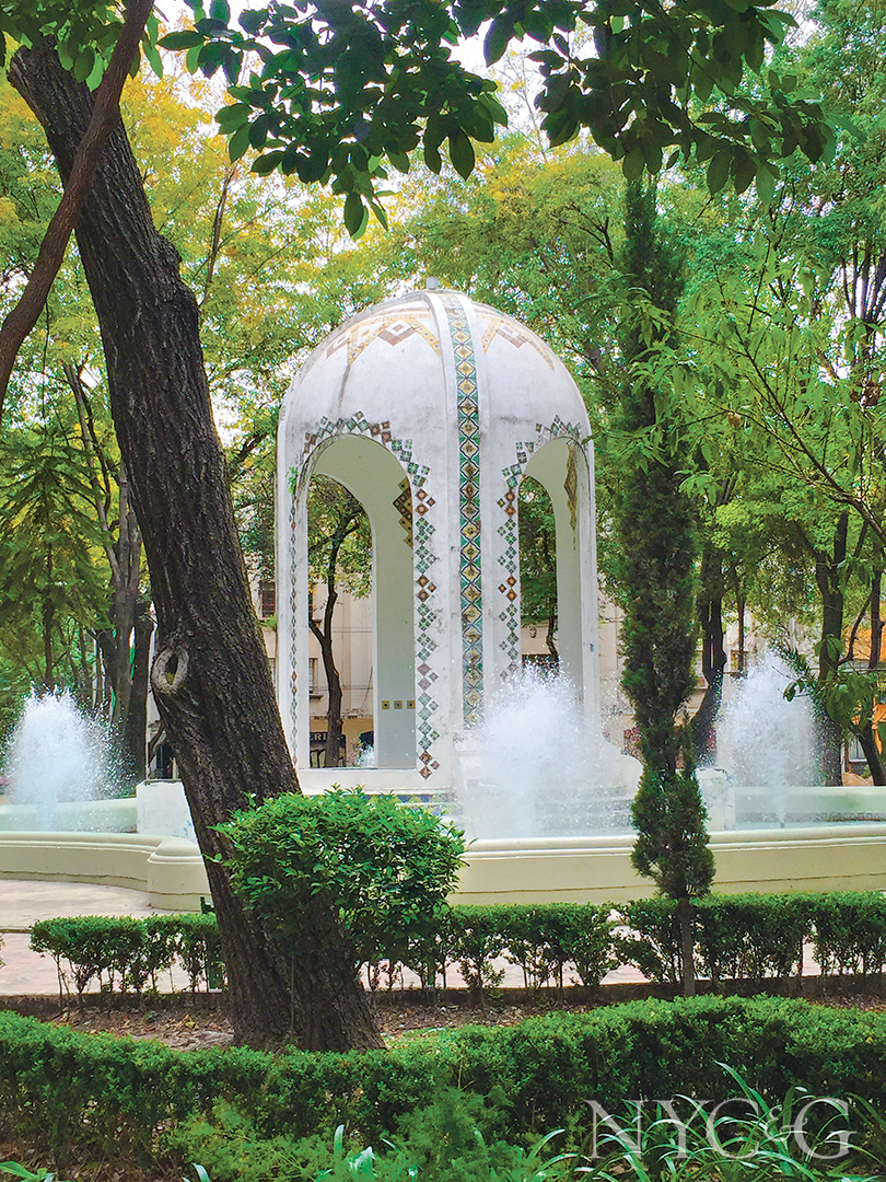 Fountain In The Plaza Popocatepetl