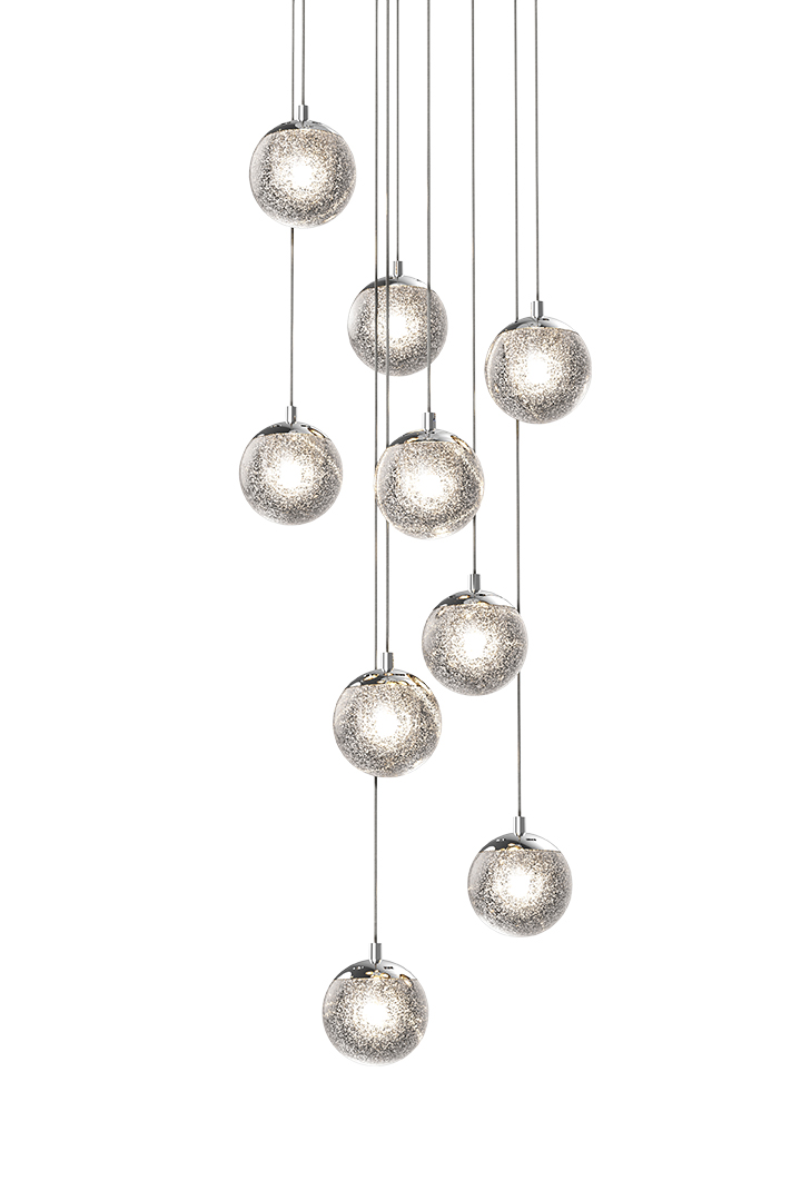 Sonnemans Champagne Bubbles Nine Light Round Led Pendant