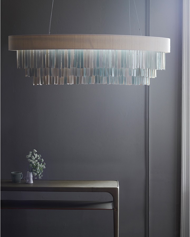 Chandelier With Colored Porcelain Drops