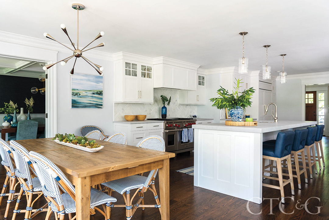 Darien Home Kitchen With White Cabinetry
