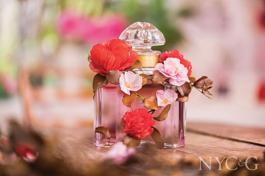 Perfume Bottle With Flower Decorations