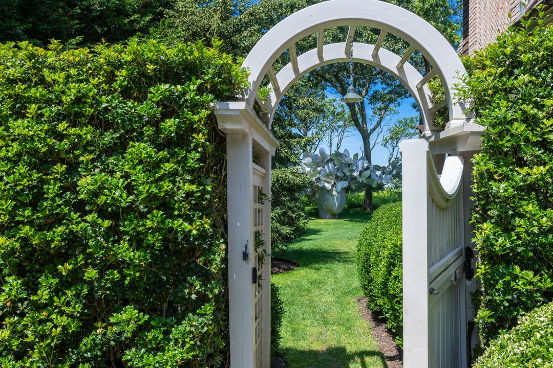 Sag Harbor Noyac Bay Waterfront Home Trellis Gate