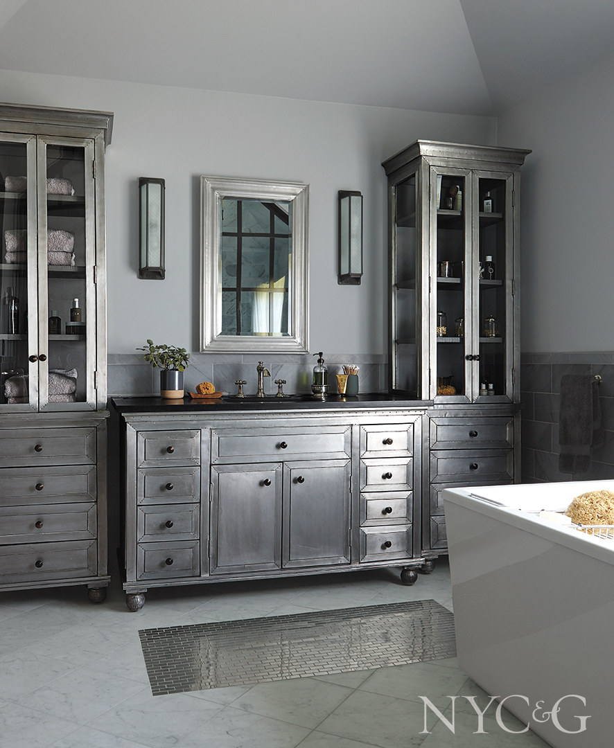 Metallic Vanity And Cabinetry