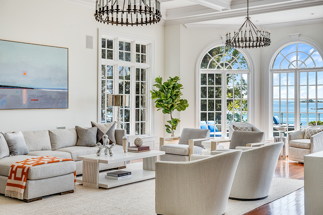 Extraordinary Waterfront Home With Playful Style Lists In Norwalk Ct Living Room E