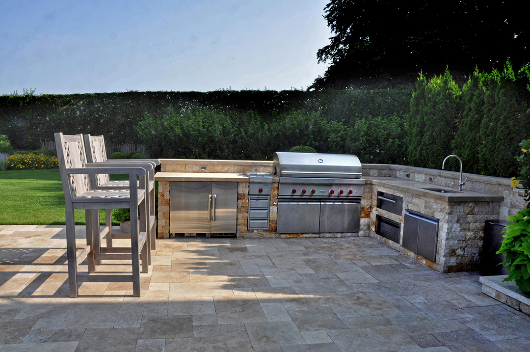 Harmonia Creates A Garden Sanctuary In Water Mill Outdoor Kitchen