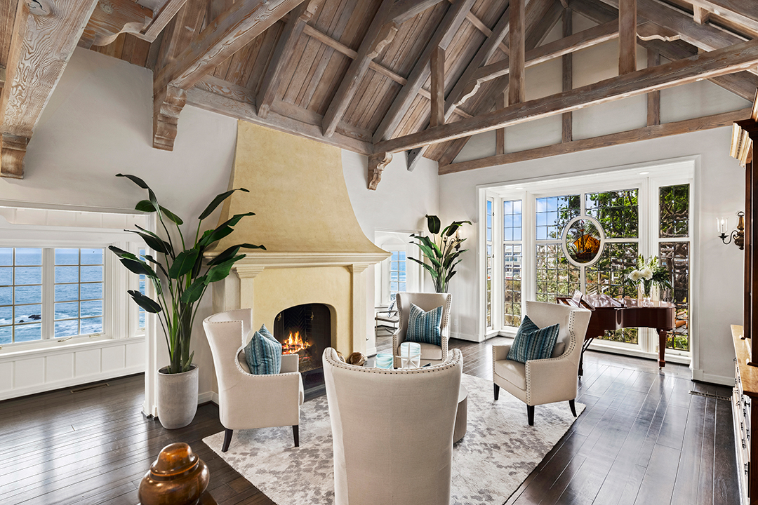 Bette Davis Laguna Beach Home Fireplace