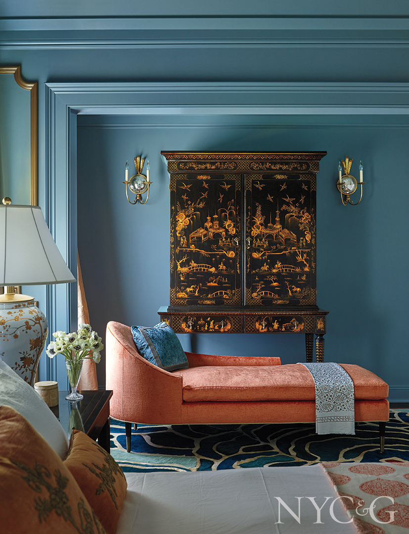 Aegean Teal Paint With Orange Daybed