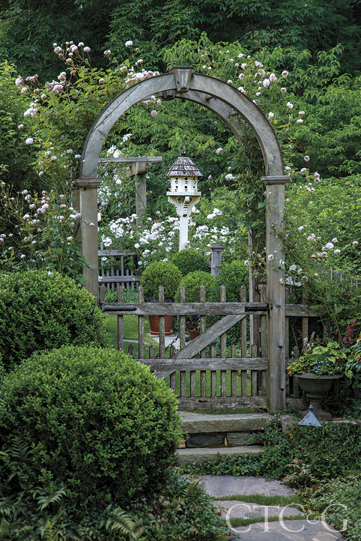Arched gateway with roses