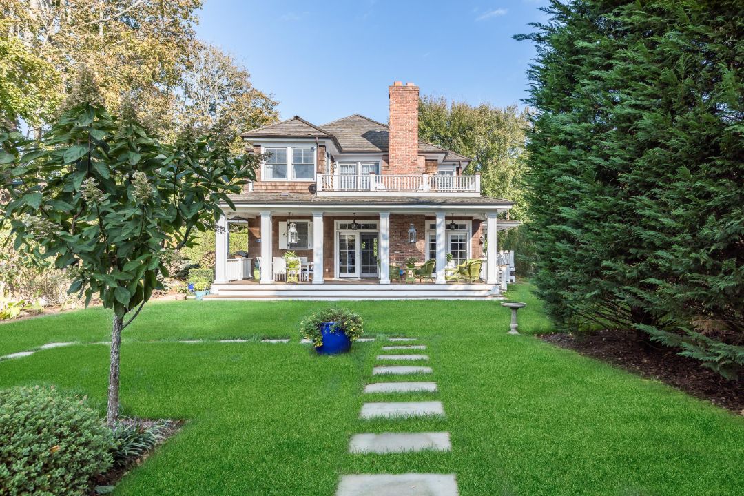 Southampton Historic District Traditional Home Backyard Stone Path