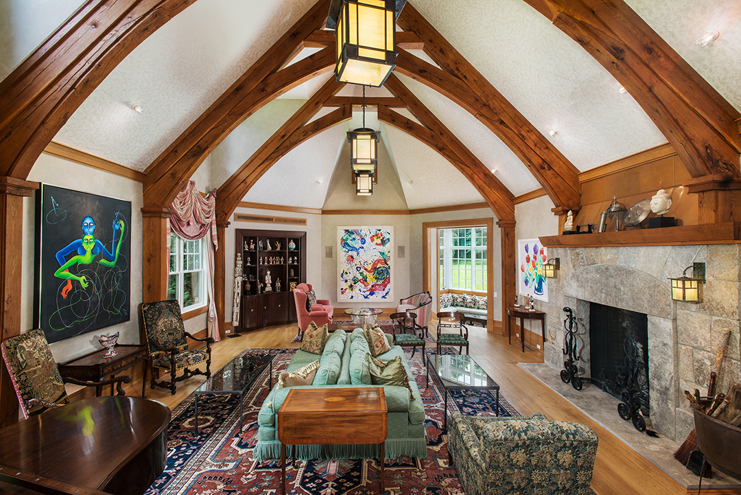 Robert A M Stern Designed This Arts Crafts Style Home For Sale In Greenwich Living Room