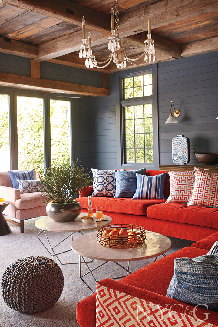 Red Orange Sectional