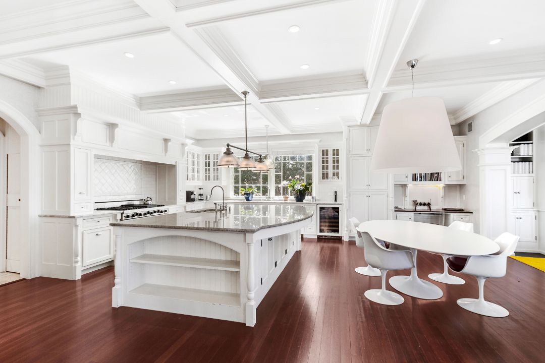 Sag Harbor Noyac Bay Waterfront Home White Kitchen