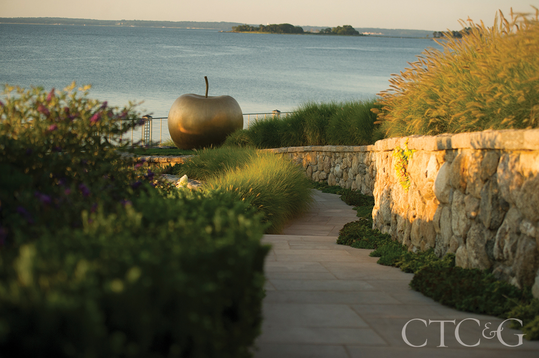 A Claude Lalane Apple Sculpture