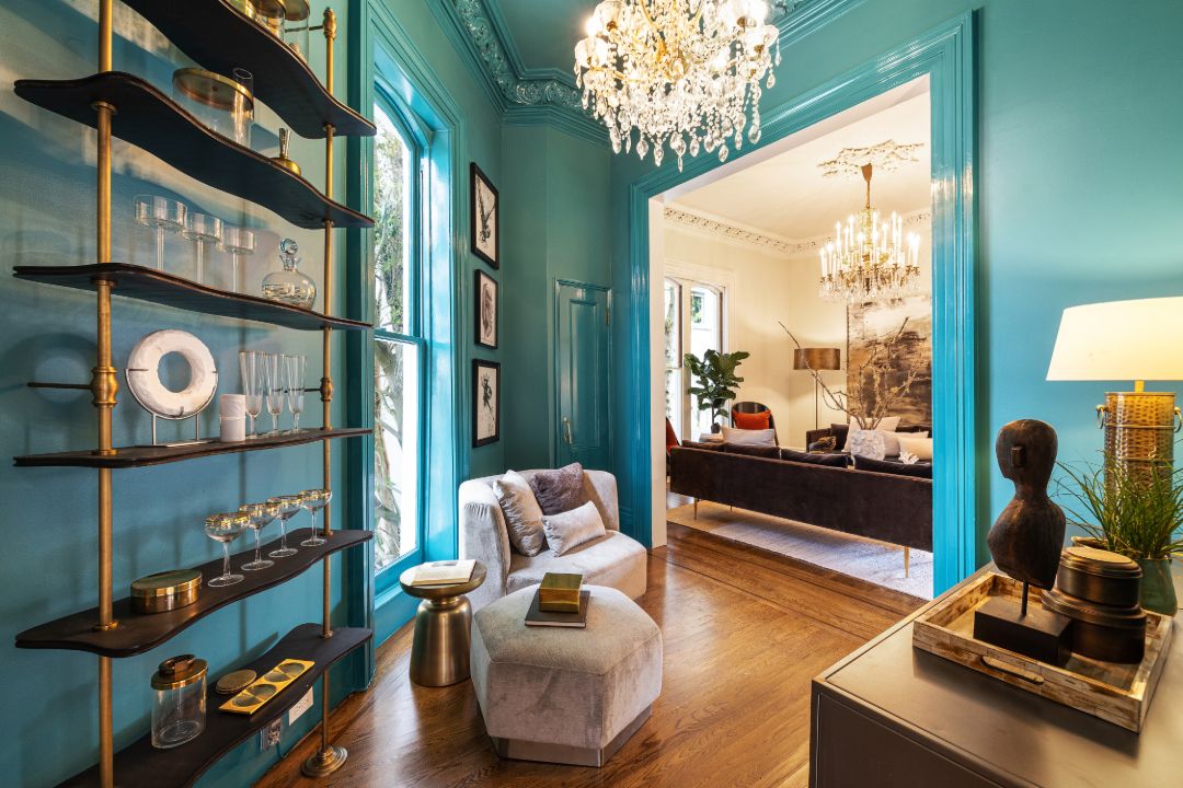 San Francisco Feusier Octagon House Tiffany Blue Paint