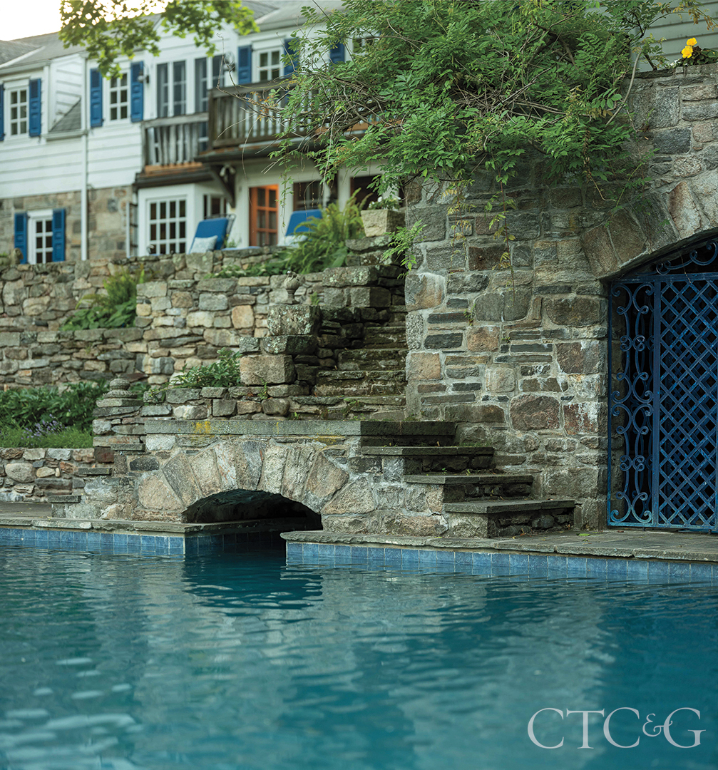 Stone Pool Deck At Alice Delamars Weston Estate