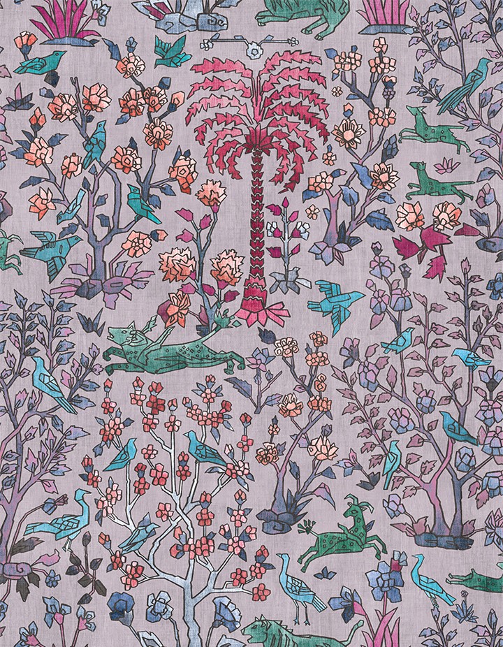 Lilac Jungle Printed Wallcovering