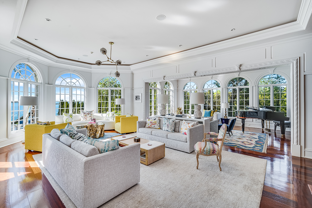 Extraordinary Waterfront Home With Playful Style Lists In Norwalk Ct Living Room
