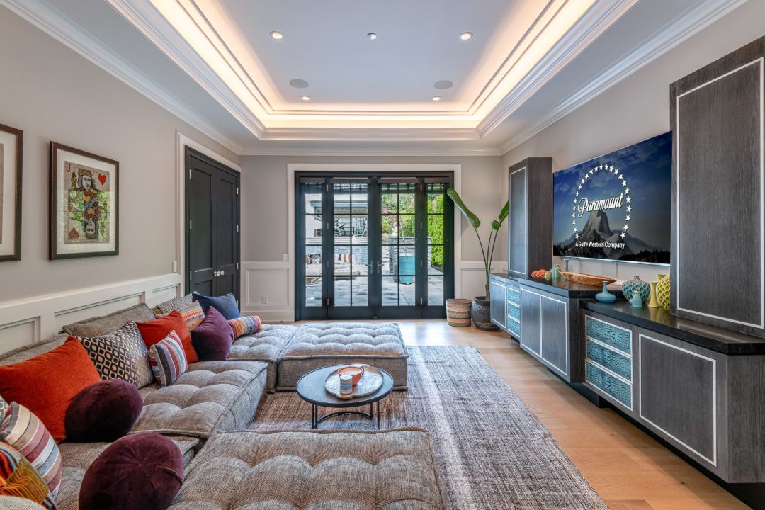 True Religion Cofounder Royal Oaks Encino Traditional Home TV Room
