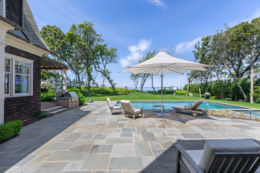 Sag Harbor Noyac Bay Waterfront Home Pool Patio