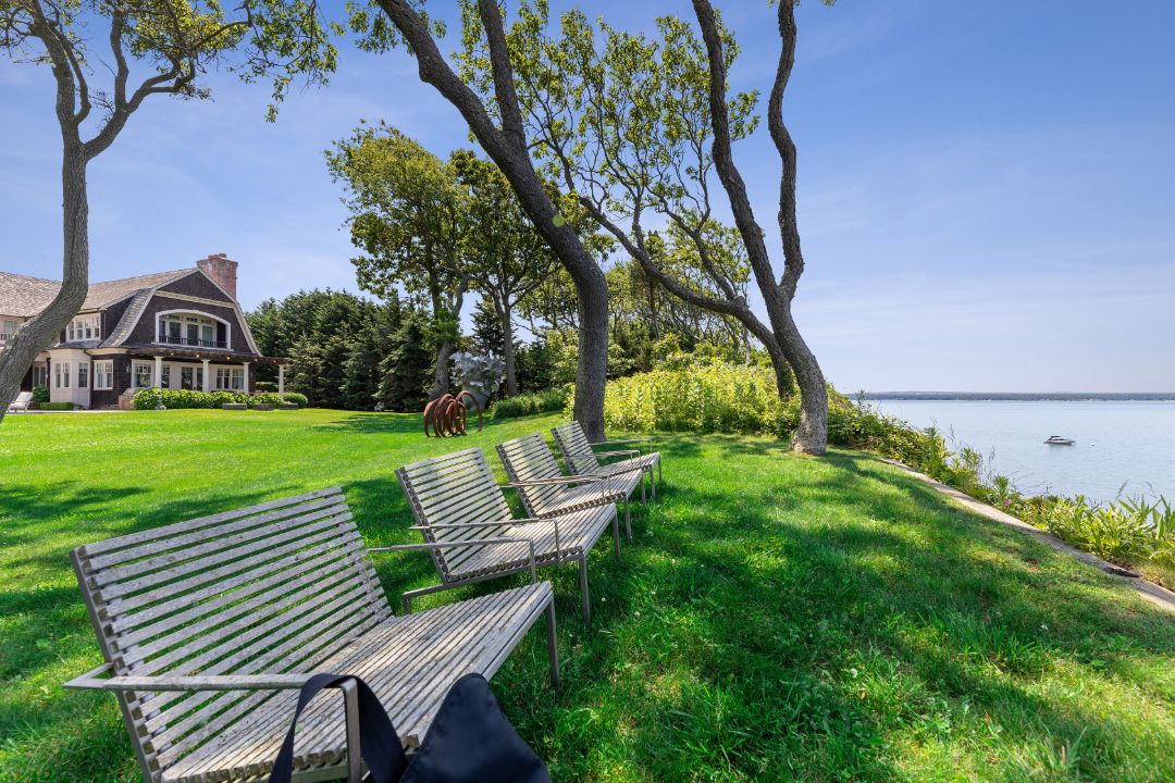 Sag Harbor Noyac Bay Waterfront Home Benches
